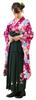 Graduation Ceremony Hakama Set for Elementary School Japanese Graduation Undergarment with Half Collar Hakama Obi with Obi Pillow Waist Strap 5 Purple