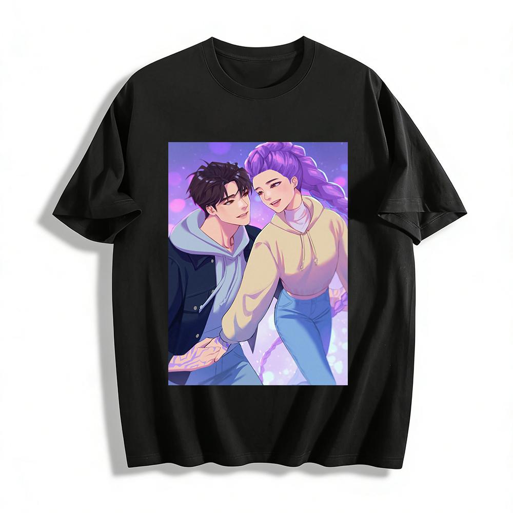 

Anime Couple Print Hoodies Loose Casual Daily Wear Unisex Sweatshirts Trendy Streetwear Tops Pure cotton T-shirt XXS
