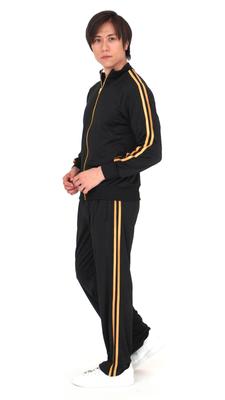 Colored Jersey Pants Set with Two and Sizes Black X Stripes, Men's Women's S/M/L/LL (L, Gold)