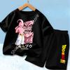 Dragon Ball Son Goku Anime T-shirt Set Kids Short Sleeve Pocket Shorts Ventilate 2-piece Set Boys Girls Cartoon Clothing