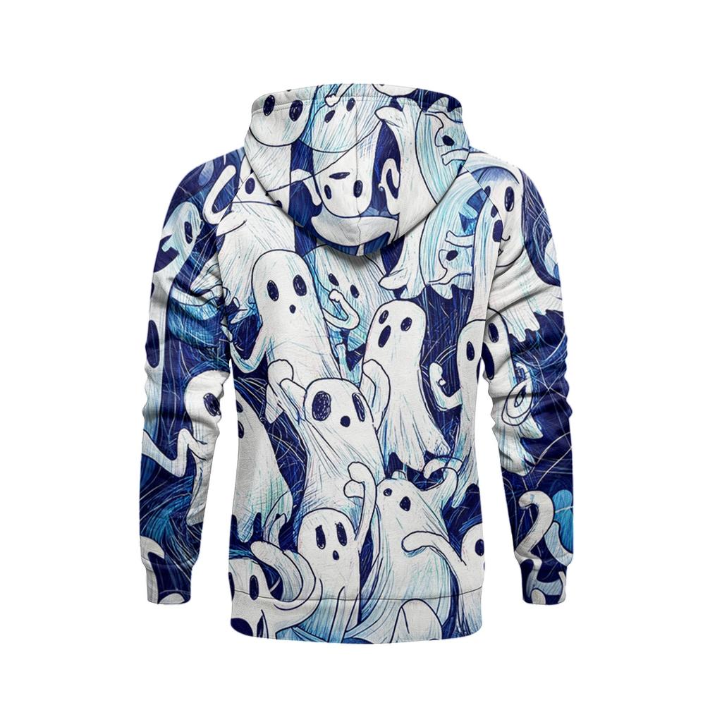 Men's Casual Loose Fit Printed Hoodie with Kangaroo Pocket and Drawstring for Everyday Wear