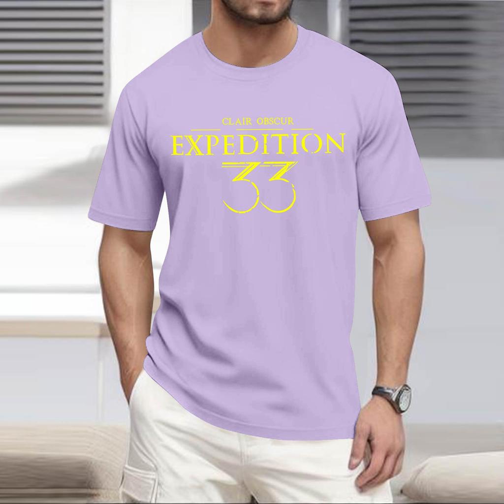 Stylish And Casual Men's Round-neck Loose-fitting Short-sleeved Top.