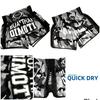 Black Camouflage Muay Thai Kickboxing Boxing MMA UFC Casual Shorts Gym Sport Unisex Men Women Workout Quick Dry Print Elastic High Waist Training