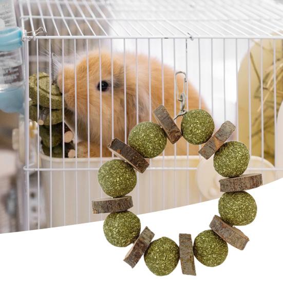 Přírodní ručně vyráběná hračka pro křečka Péče o zuby odolná proti žvýkání Králík s vůní trávy Morče Činčila Hračka pro domácí mazlíčky