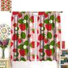 Fruit Window Curtains,Pink Cute Strawberry Green Leaves Flower Retro Art Print Window Drapes for Kids Girls Bedroom Living Room