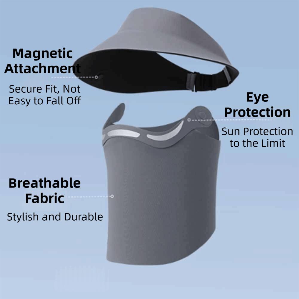 UV Protection Outdoor Sun Cap Magnetic Ice Silk Face Cover Large Brim Sun Hat Beach Activities