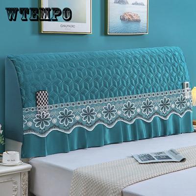 European-style Printing Full Surround Headboards Protector Case Solid Color Quilting Bed Head Cover Bedding Bedside Dust Cover
