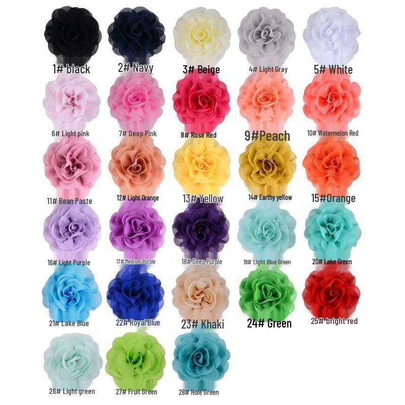 8cm Handmade Pearl Chiffon Rose Flower for Shoes, Hats, Clothing, and Headwear Accessories