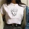 Harajuku Fun Black and White Painting Van Gogh Print Short Sleeve T-Shirt Round Neck Casual Women's Shirt Graphic T Shirts Y2K