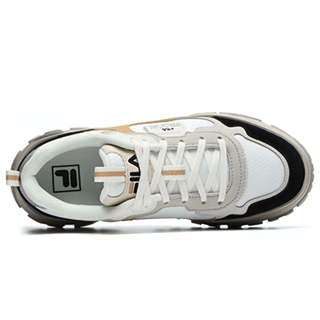 Fila Fashion Sneakers Hike Synthetic Leather Fabric Comfortable Versatile Low-Top Dad Shoes Women Sneakers Gray Black F12W144132FWB