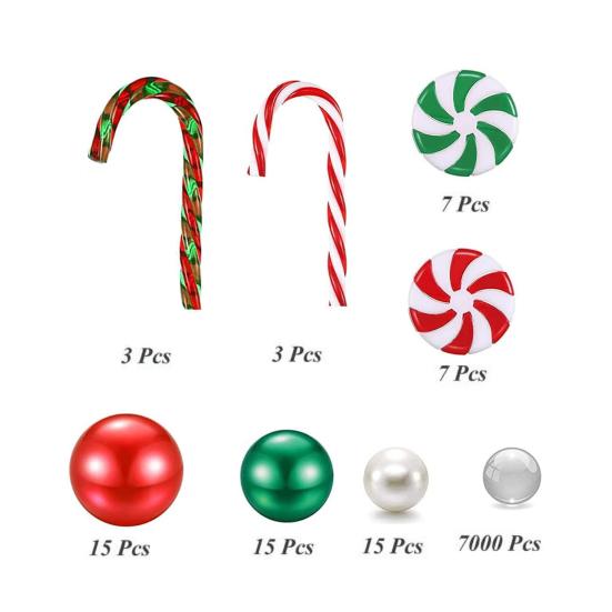 1 Set Christmas Beads Xmas Theme Decorative Anti-fading Happy Holiday Party DIY Floating Candle Faux Pearl for Gift