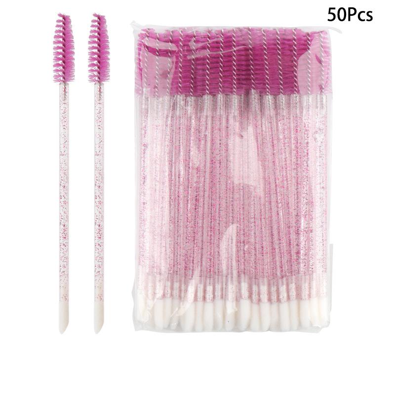 

50 шт. двухсторонняя щеточка для ресниц и губ, одноразовая щеточка для наращивания ресниц, щеточка для бровей розы красного