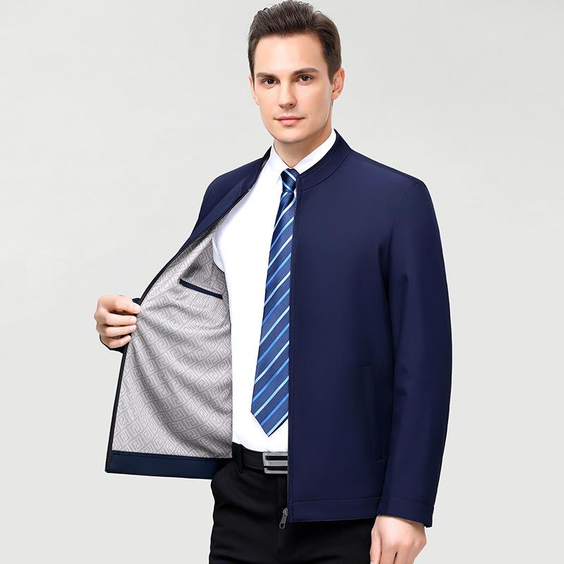 New Men's Jacket Spring and Autumn Jacket Middle-aged High-end Business Casual Jacket Dad Lapel Top
