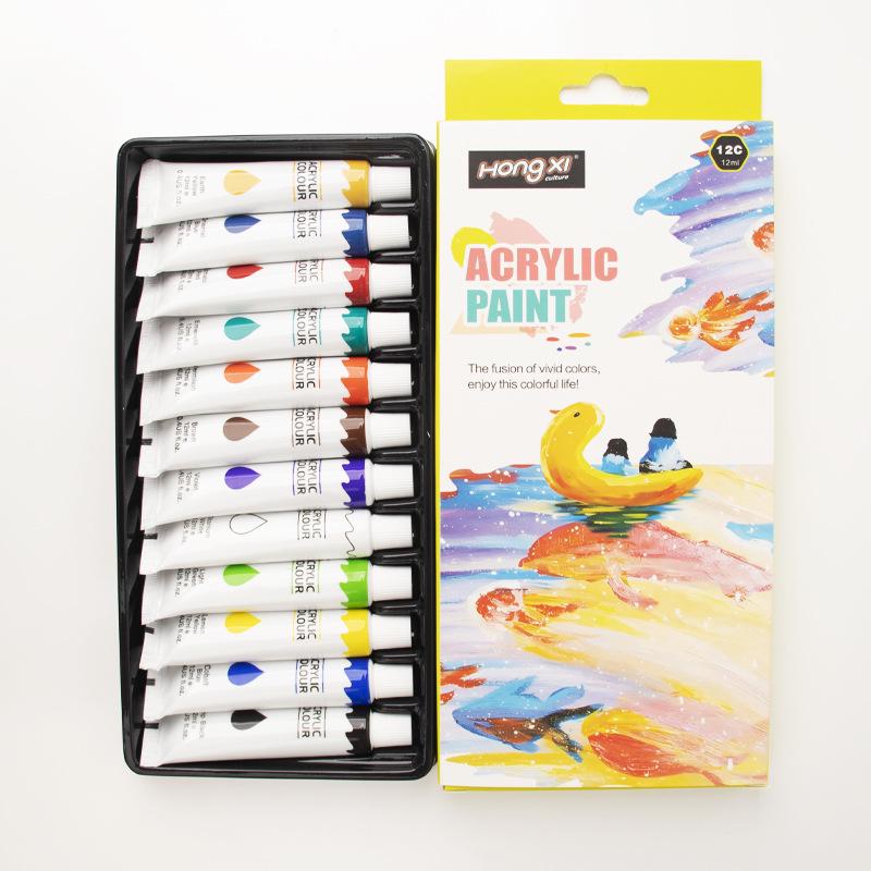 Acrylic Paint Set: 12/18/24/36 Colors, 12ml Tubes, Private Label Option
