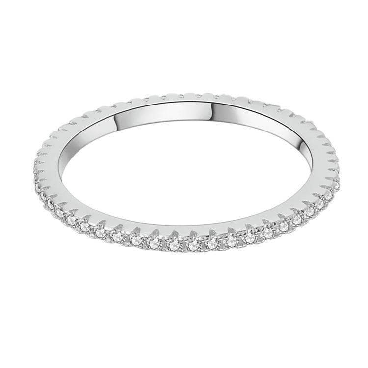 

Minimalist Fashion Full Zircon Ring For Women Students Personalized Closed Band 9# J01096 платиновий