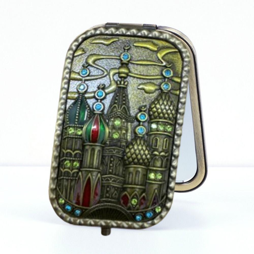 Retro Makeup Mirror Vintage Cosmetic Folding Mirror Compact Pocket Mirror  Dressing Gift Mirror