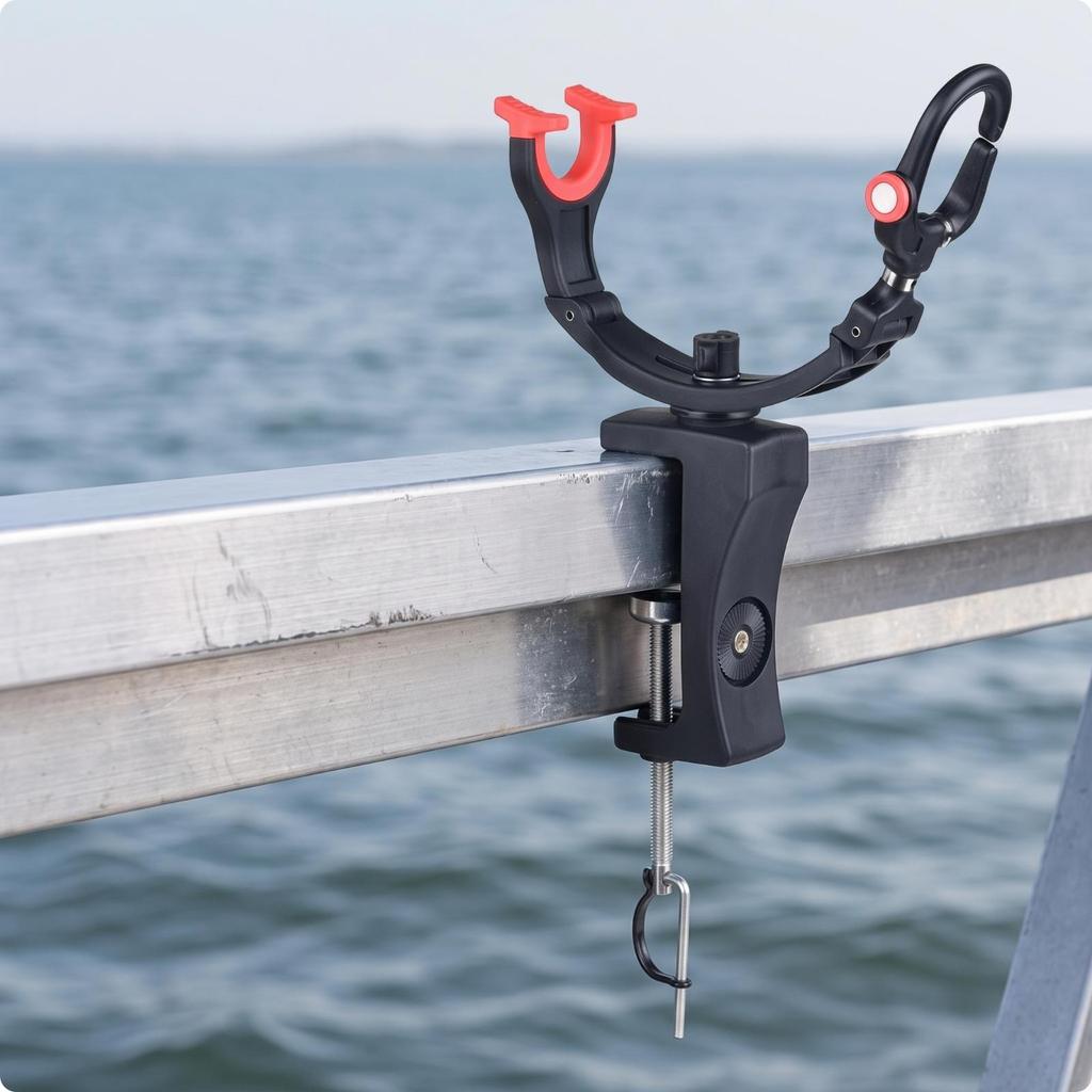 Fishing Rod Holder with Clamp Heavy-Duty Gear Wear-Resistant for Anglers