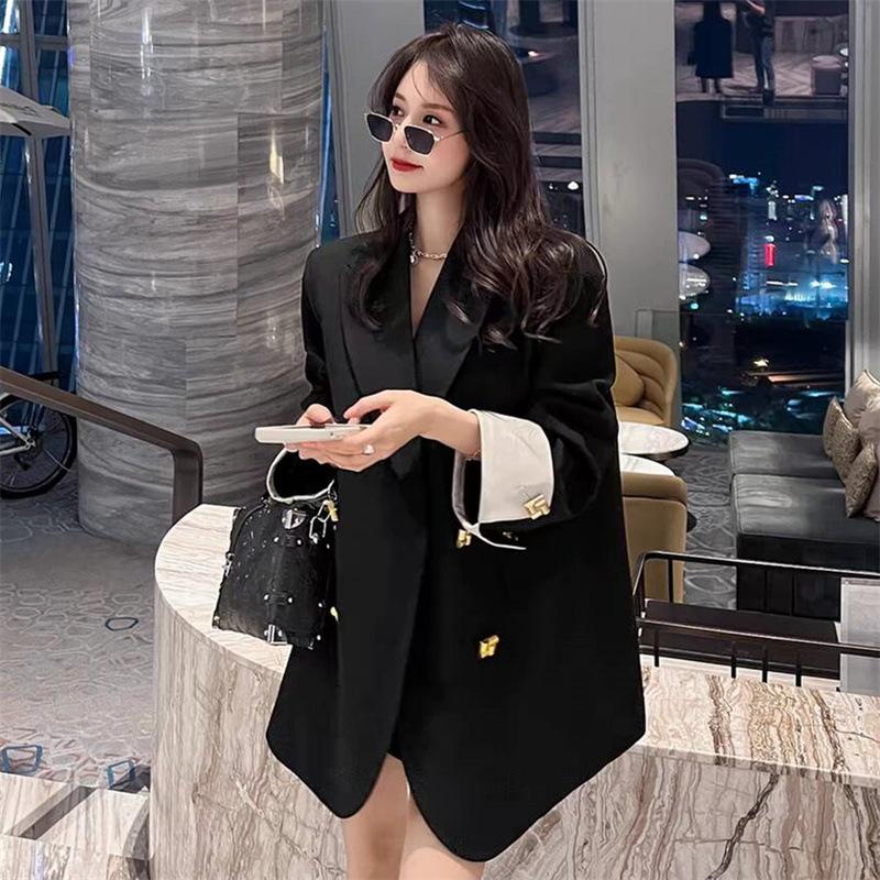 Black Blazer Suit for Women Spring Autumn Fashion Casual Suit Jacket for Women