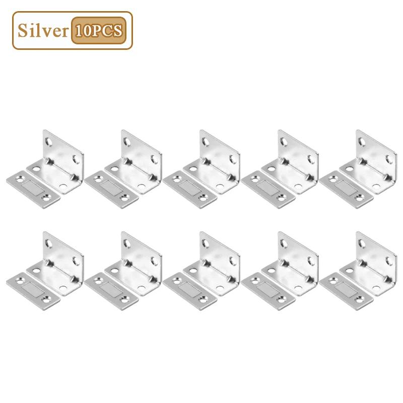 1-20PCS L Shape No Drill Magnetic Sliding Door Catch Strong Invisible Cabinet Magnet for Wardrobe Closet Pull Push Lock