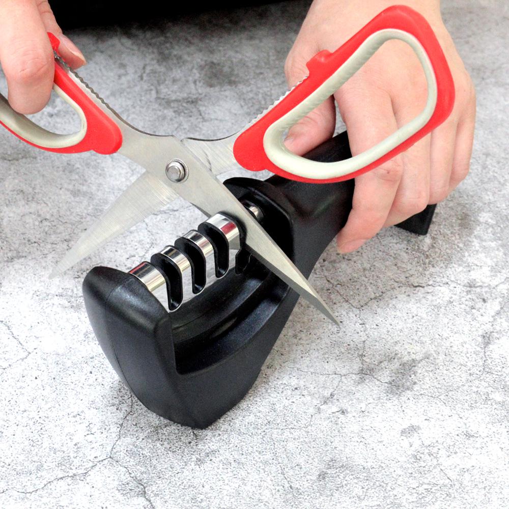 Four-Stage Handheld Knife and Scissor Sharpener - Kitchen Gadget