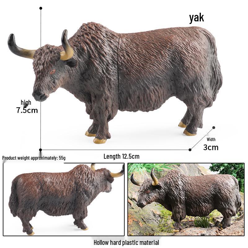Cross-Border Animal Toy Set: Sheep, Cow, Horse, Donkey, Goat, Poultry Plastic Models