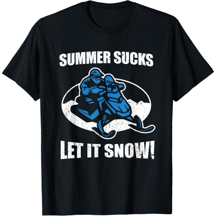 

Summer Sucks Let It Snow! Mountain Funny Snowmobile T-Shirt for Men Women XXXXXL чорний