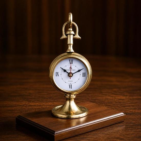 

Brass Table Clock Victorian Style Roman Numeral Desk Clock Elegant Office Decor