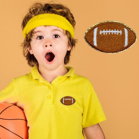 Iron-on Baseball Embroidered Patch Sticker Tear-Resistant Wrinkle-Free Football Volleyball Basketball Applique Patches with Hot Melt Adhesive