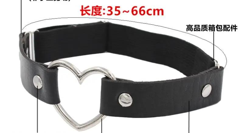 Women Sexy Elastic Pu Leather Leg Ring Garters Lingerie Belt Punk Heart Rivet Thigh Ring Goth Harajuku Harness Stockings Garter