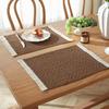 Nordic cotton and linen table flag modern simple light luxury high-end dining table mat festival tableware mat woven color matching spot