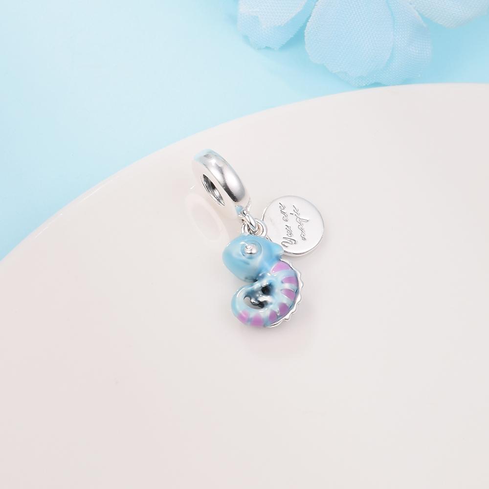 Fits Europe Bracelet Femme 925 Sterling Silver Colour-Changing Chameleon Dangle Charm Beads for Women DIY Jewelry Making