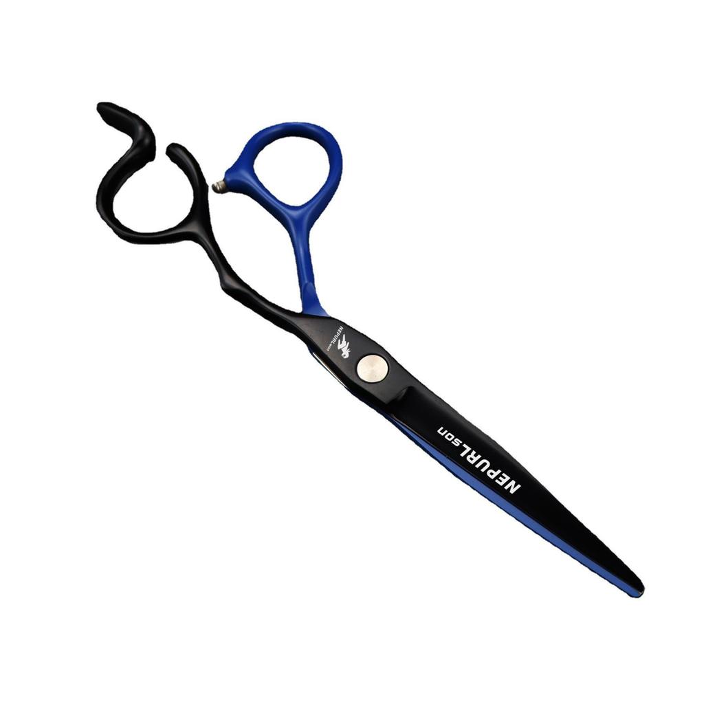 6.0" Black-Blue Notch Handle Napson Hairdressing Thinning & Straight Shears