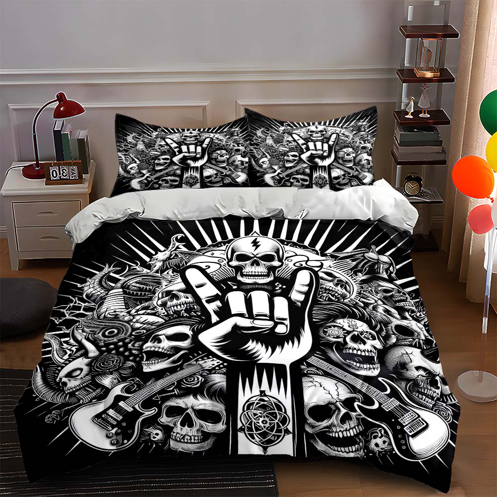 

Skulls rock symbolism. Bedding Duvet cover sets Duvet covers Pillowcases gifts (1 * Duvet Cover 2 * Pillowcases, without duvet insert) 135x200cm