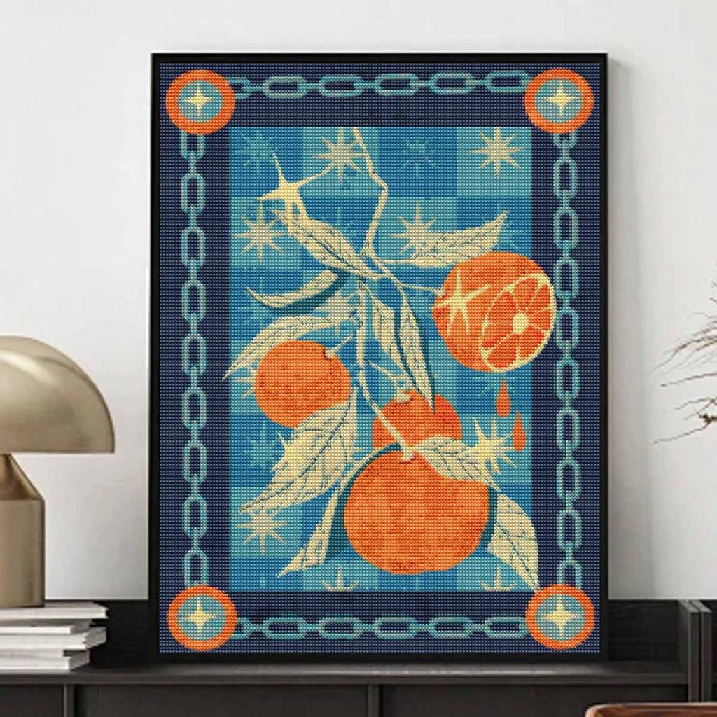 5D Diamond Painting Orange Full Drill Rhinestone Embroidery Cross Stitch Kits for Adults Home Decor Wall Art Gift