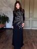 European & American Rhinestone Bodycon Evening Gown - Long Sleeve, Slimming, Elegant Party Dress