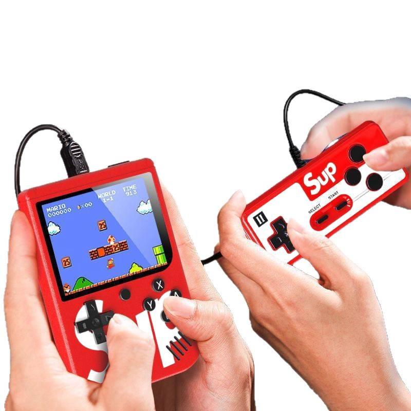 Retro-Style Handheld Game Console with Mario & Tetris, Two-Player Charging Option