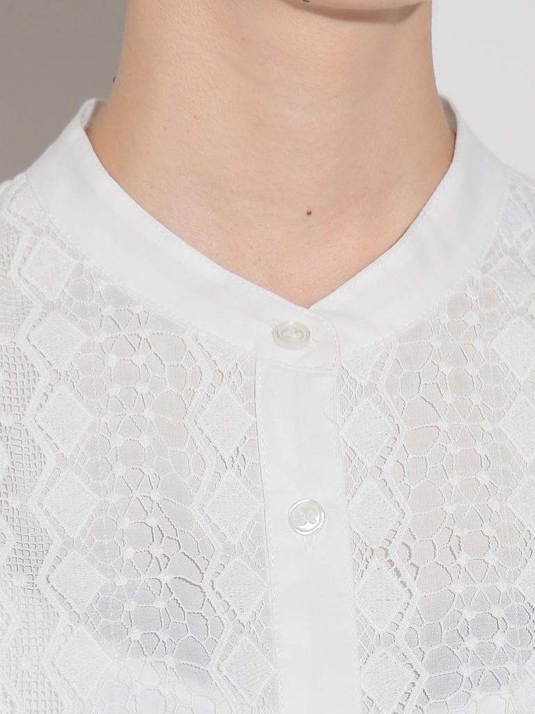Shirt Lace Yoke Shirt OFF WHITE ONE SIZE [Beams Heart] S/S Damen