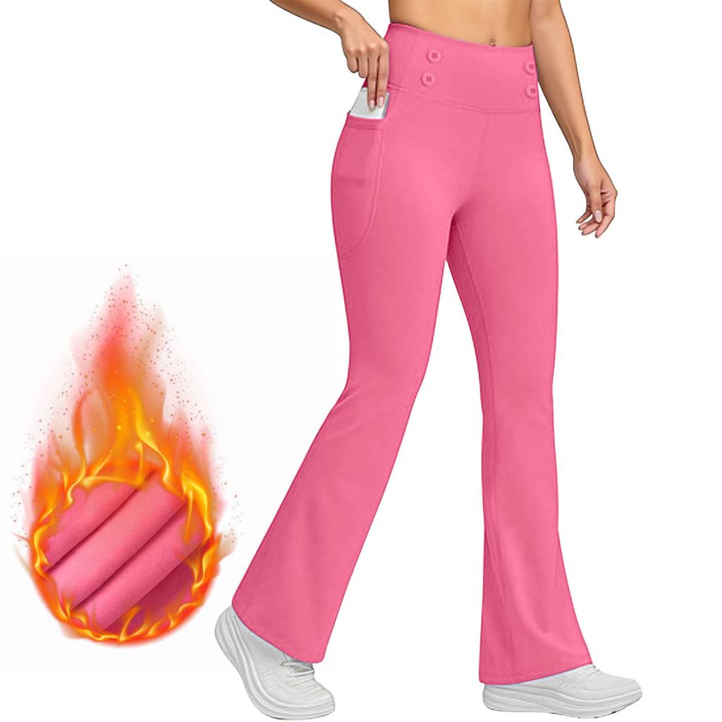 Women's Fashionable Solid Color Warm Base Yoga High Waist Slimming And Slimming Casual Pants