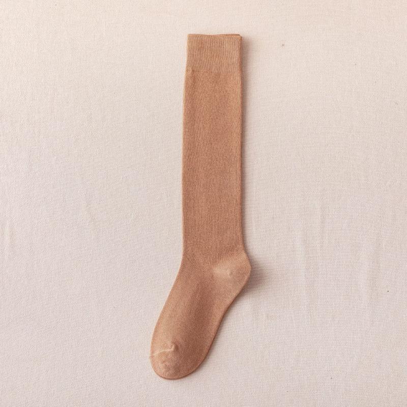 Damskie Jesienno-Zimowe Czysta Bawełna Proste Uciskowe Cienkie Skarpety Długie na Nogi