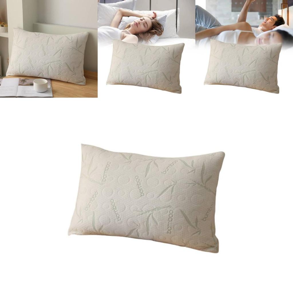 Memory Foam Luxury Pillow With Cool Silk Knit Cover For Adult Sleep Comfort