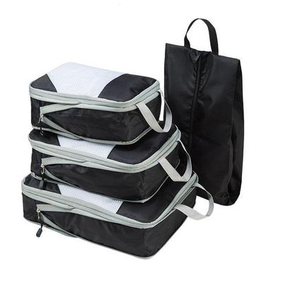 Set di Sacchetti Salvaspazio a Compressione da Viaggio - Confezione da 4 Sacchetti Organizer per Vestiti per Valigie
