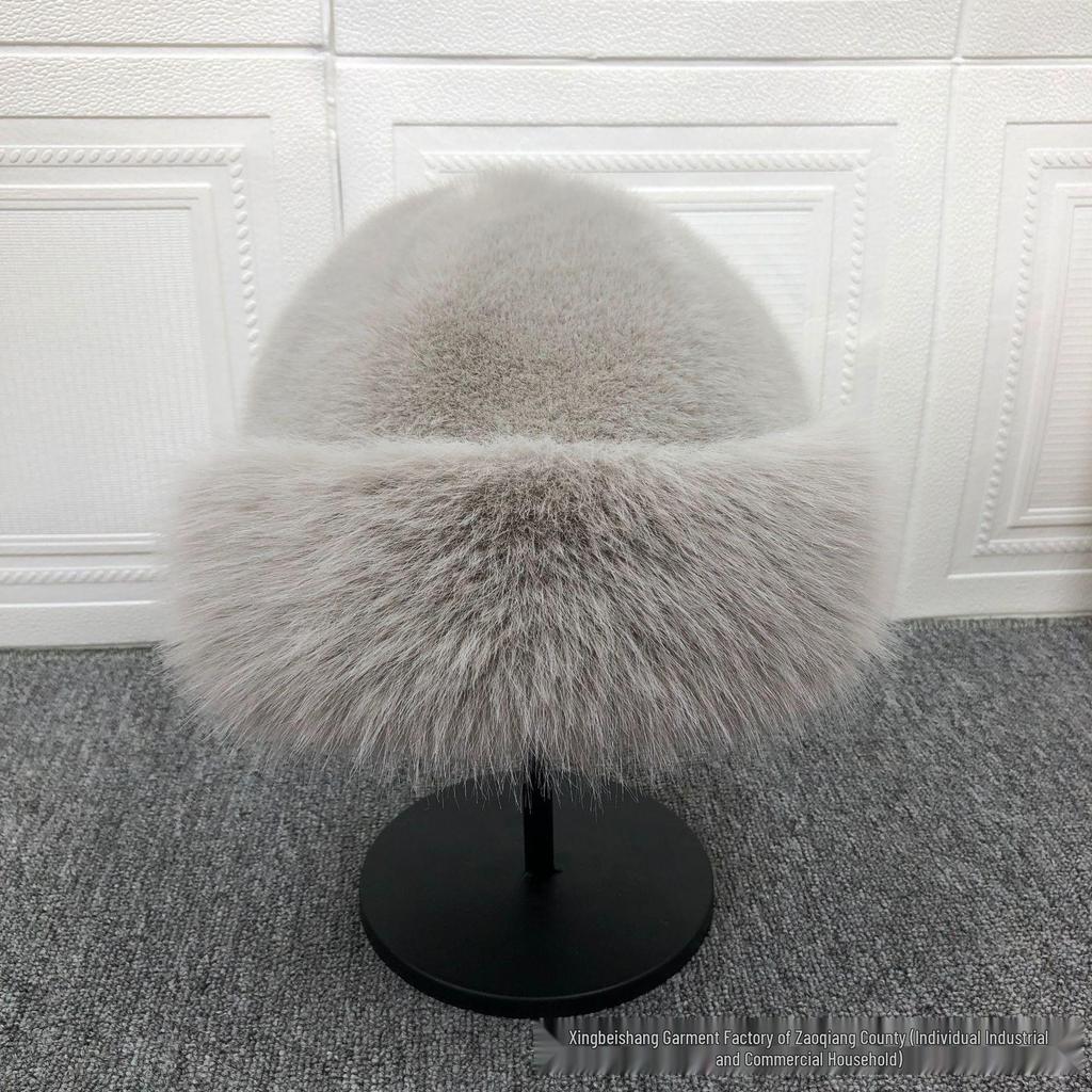 Women's Faux Mink Fur Mongolian Bucket Hat - Thick, Warm, Fashionable for Autumn & Winter, Small Face Effect