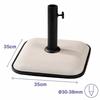 Square Cement Parasol Base - MARBUENO SUMMER - 35x35x5.2 Cm - White - 11 Kg - Compatible Ø30/35/38 Mm