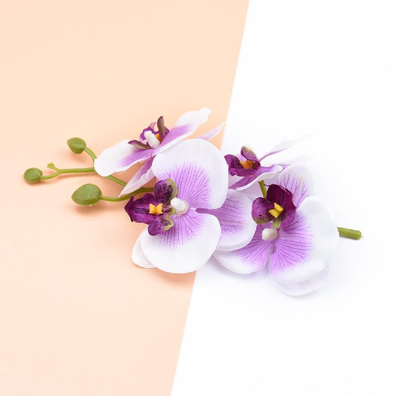 

4Pcs/Bundle Home Decoration Accessories Decorative Flowers Wreaths Silk Butterfly Orchid Vases for Home Decor Artificial Flowers