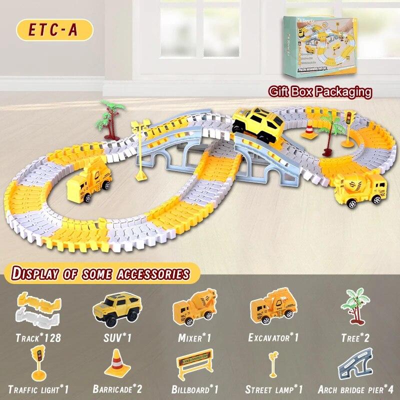 

Non-Toxic Kids Electric Track Toy Engineering Minin Car Set Puzzle Children Toys Track Car Train Toys For Children Birthday Christmas Gifts