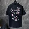 8958 CHROME HEARTS 2025 Léto Nové Vysoce Kvalitní Bavlna Kulatý Výstřih Volný Velká Velikost Pánské a Dámské Tričko Párové Tričko