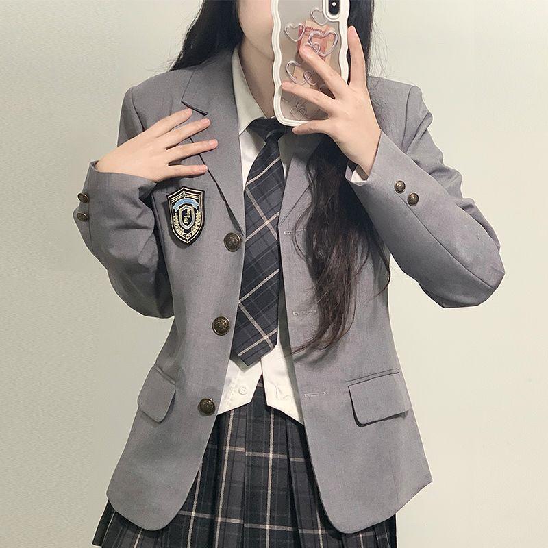 Women's College-Style JK Suit for Autumn/Winter - Student Uniform Jacket for Performance and Class Wear