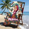 Custom Name Personalized Masha and the Bear Print Beach Towel, for Trip Camping Beach Party Home Decor, Birthday Gift for Family & Friends