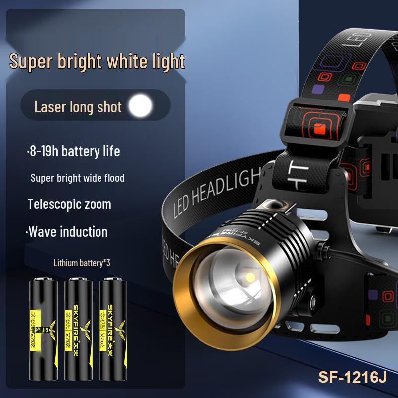 SkyFire Dual-Light Rechargeable LED Headlamp