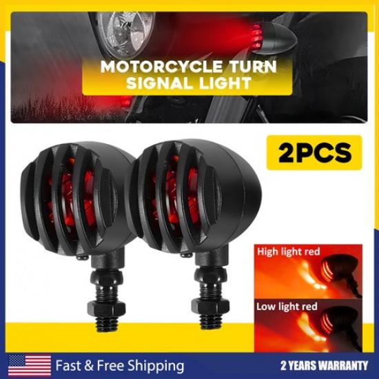 2X For Honda Yamaha Stop Brake Signal Light Turn Running Tail W/3 Wires Red Lamp